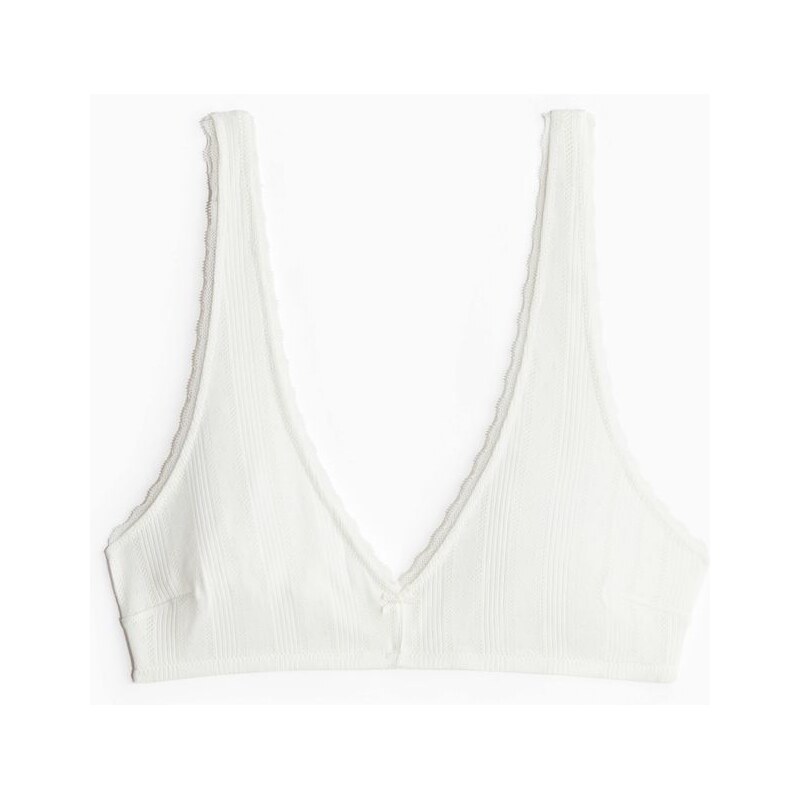 H&M - Měkká ažurová podprsenka - bílá 108133853