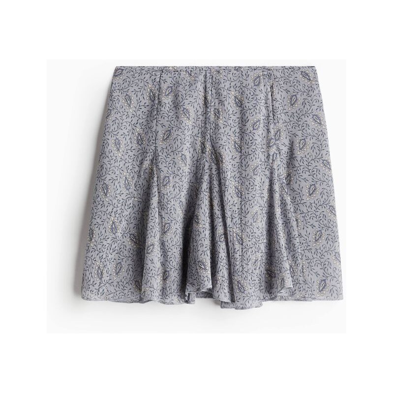 H&M - Minisukně Flared - Světle Šedá/Vzor