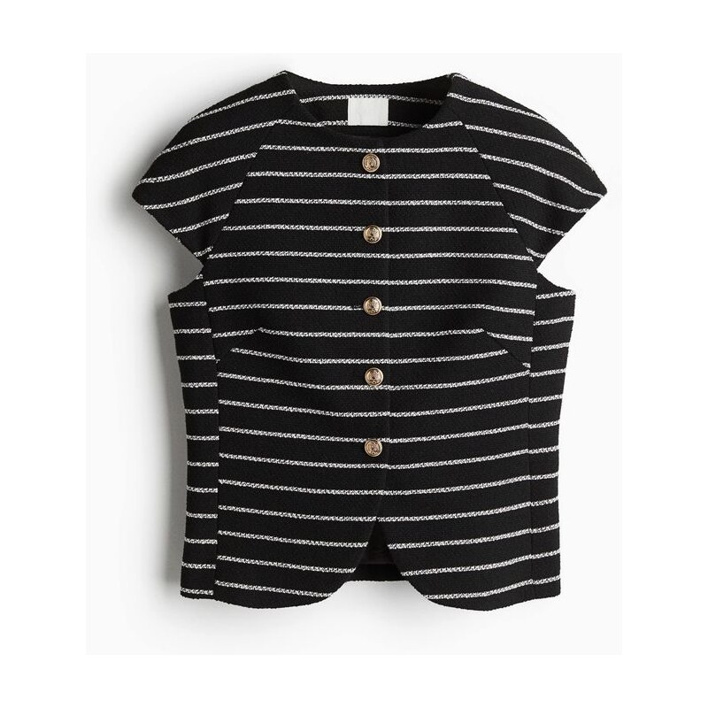 H&M - Propínací top - Černá/Proužky