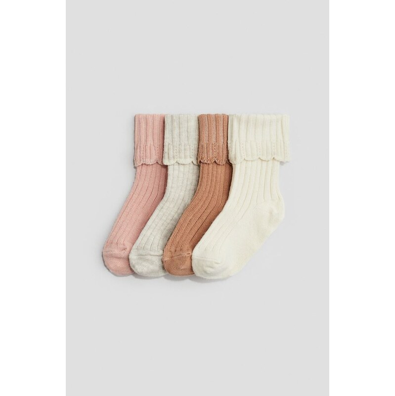 H&M - Ponožky 4 páry - béžová 108134387