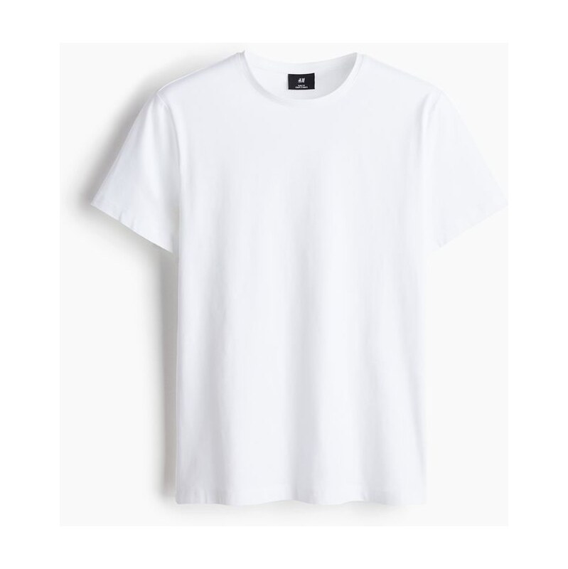 H&M - Tričko Slim Fit - Bílá