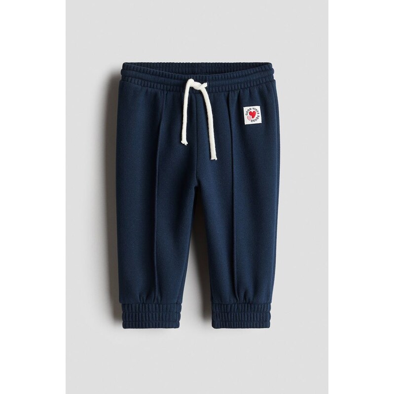H&M - Kalhoty joggers česaným rubem - modrá 108157358