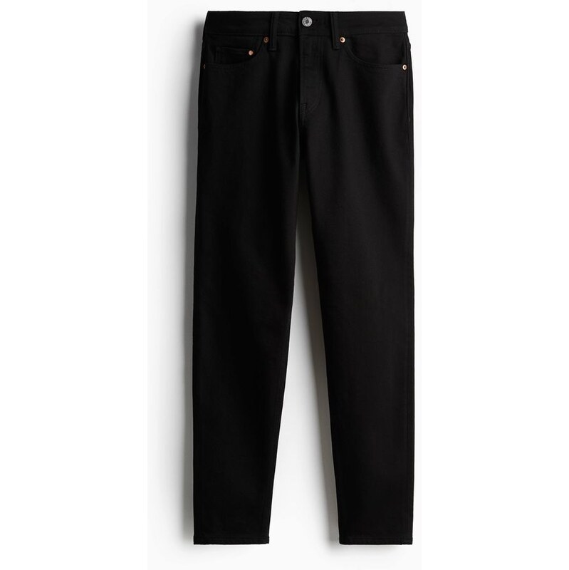 H&M - Regular Tapered Jeans - Černá