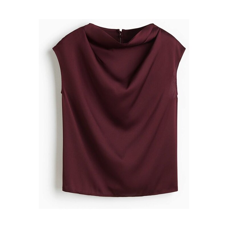H&M - Saténová halenkas křidélkovými rukávy - červená 108134777