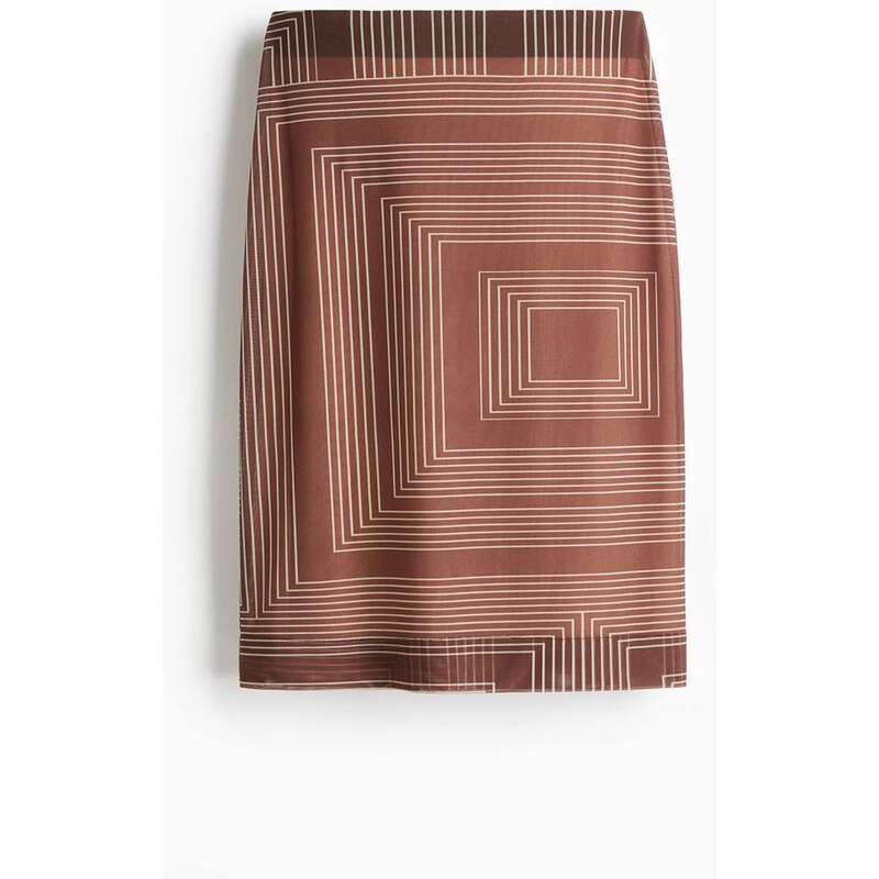 H&M - Sukně zesíťoviny - Hnědá/Vzor