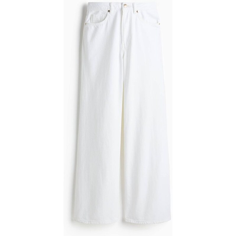 H&M - Wide Ultra High Jeans - bílá 108135176