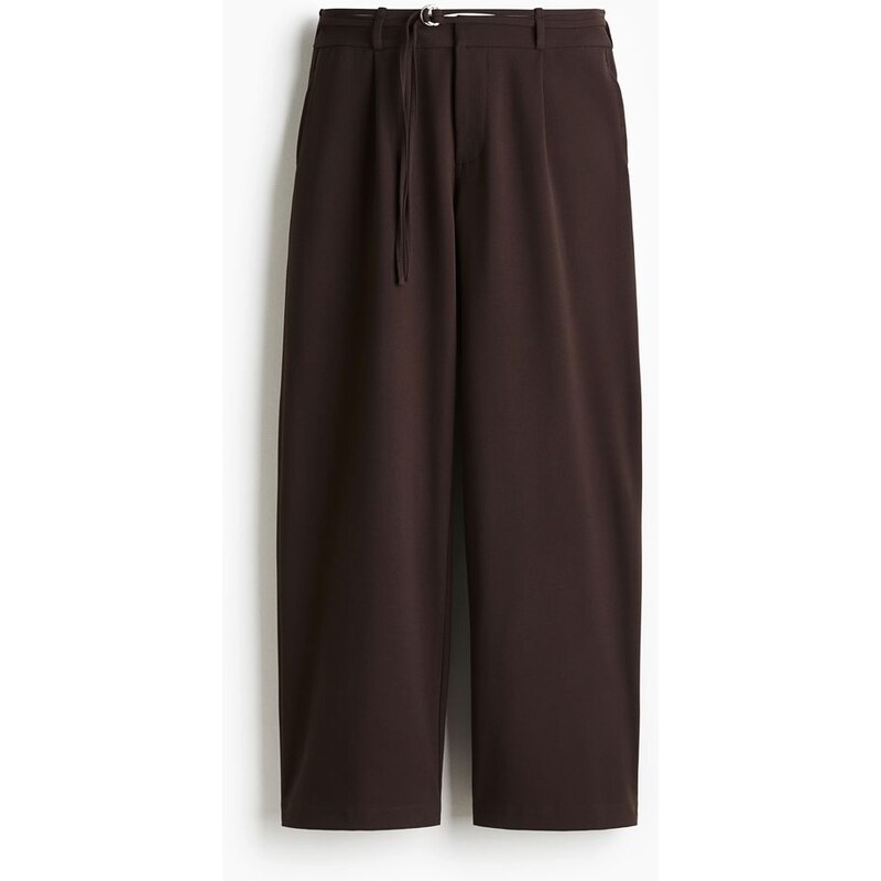 H&M - Elegantní kalhotys páskem - hnědá 108135242