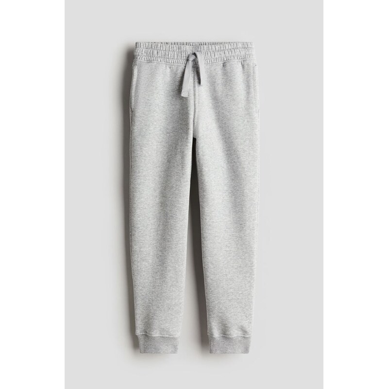 H&M - Kalhoty typu jogger z bavlněné teplákoviny - Světle Šedý