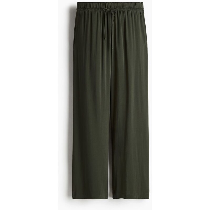 H&M - Široké natahovací kalhoty - zelená 108135430