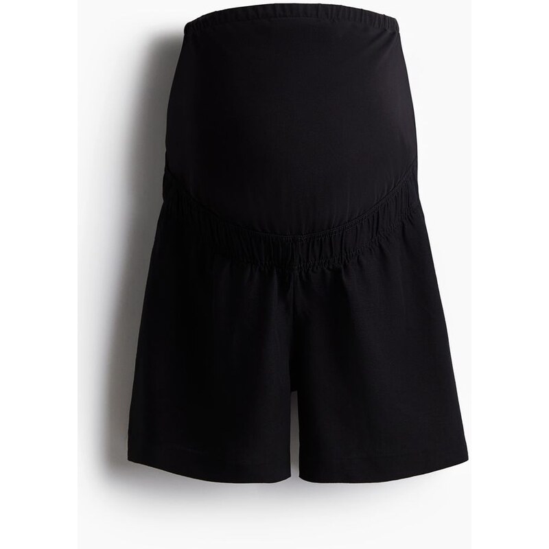 H&M - MAMA Šortky z lněné směsi - Černá