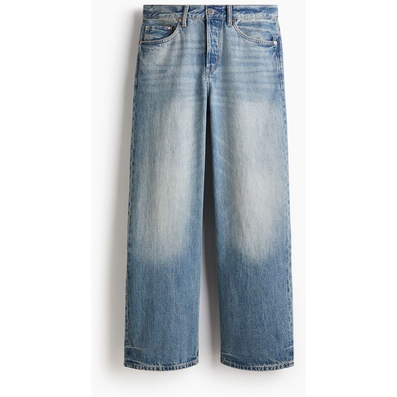 H&M - Loose Straight Jeans - modrá 108135983