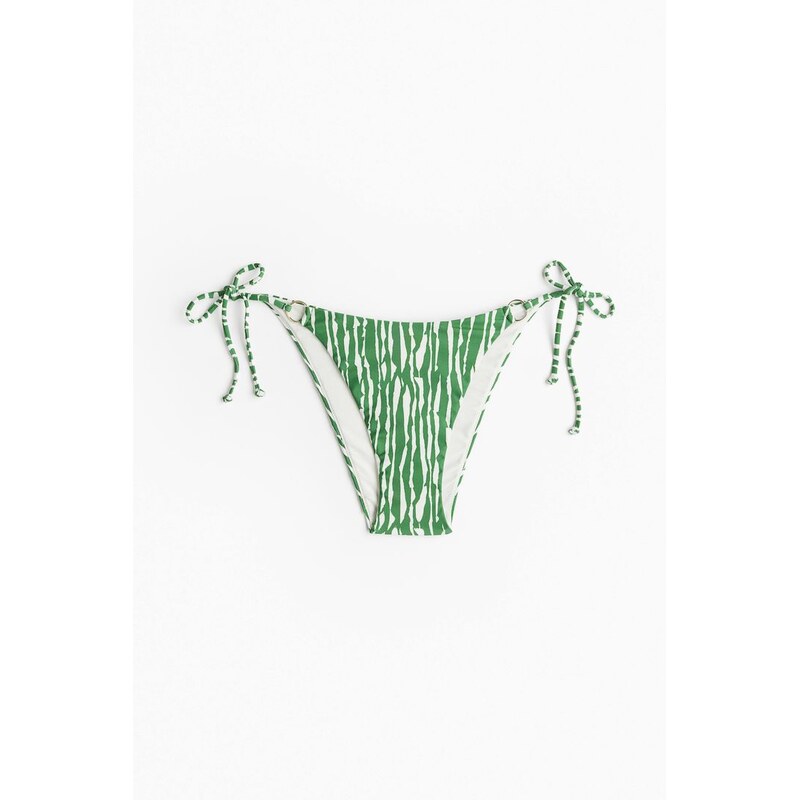 H&M - Zavazovací bikinové kalhotky - Zelená/Vzor