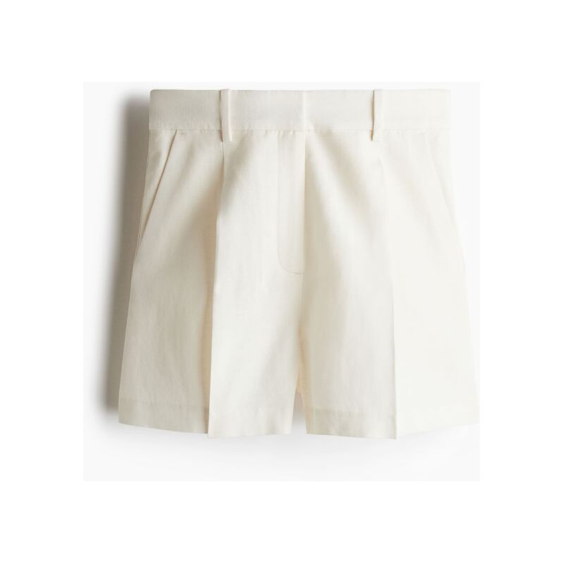H&M - Šortky z lněné směsi - Bílá