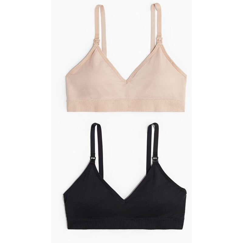 H&M - MAMA Bezešvá podprsenka na kojení 2 kusy - černá 108210208