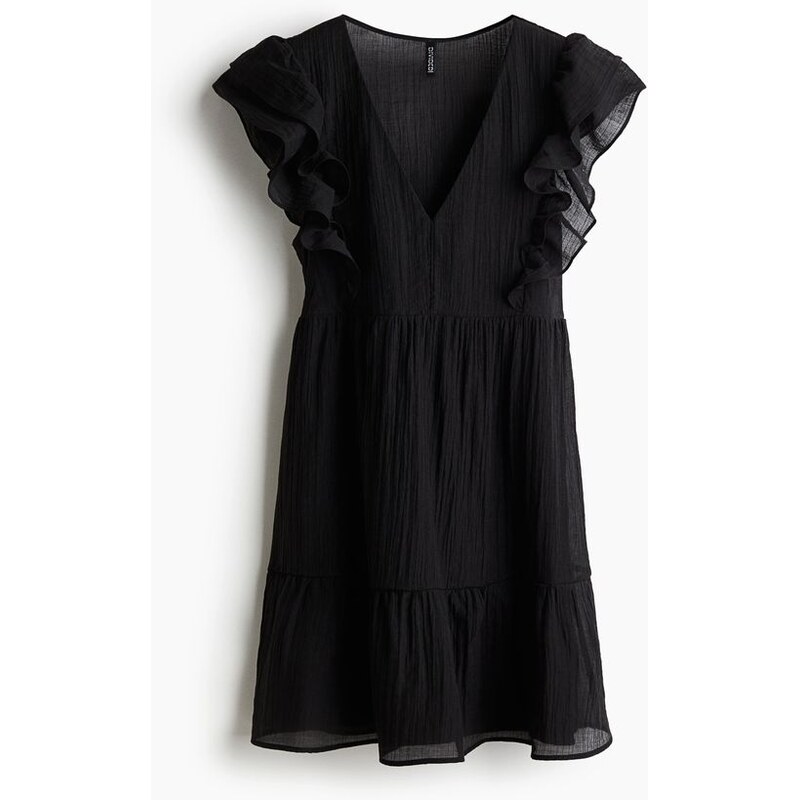 H&M - Šaty lemované volánky - Black