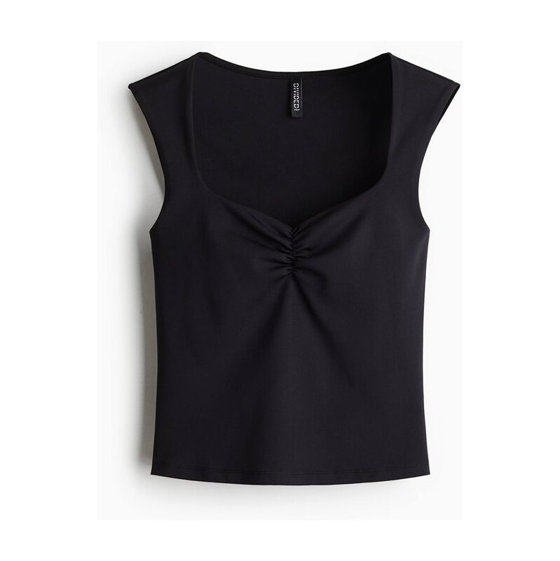 H&M - Tílkos řasením - Černá
