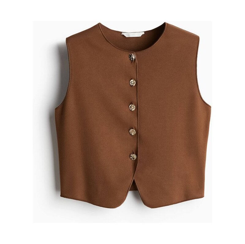 H&M - Žerzejová vesta - Hnědá