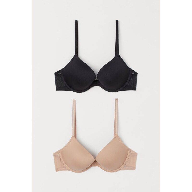 H&M - 2 push-upky z mikrovlákna - béžová 108136800
