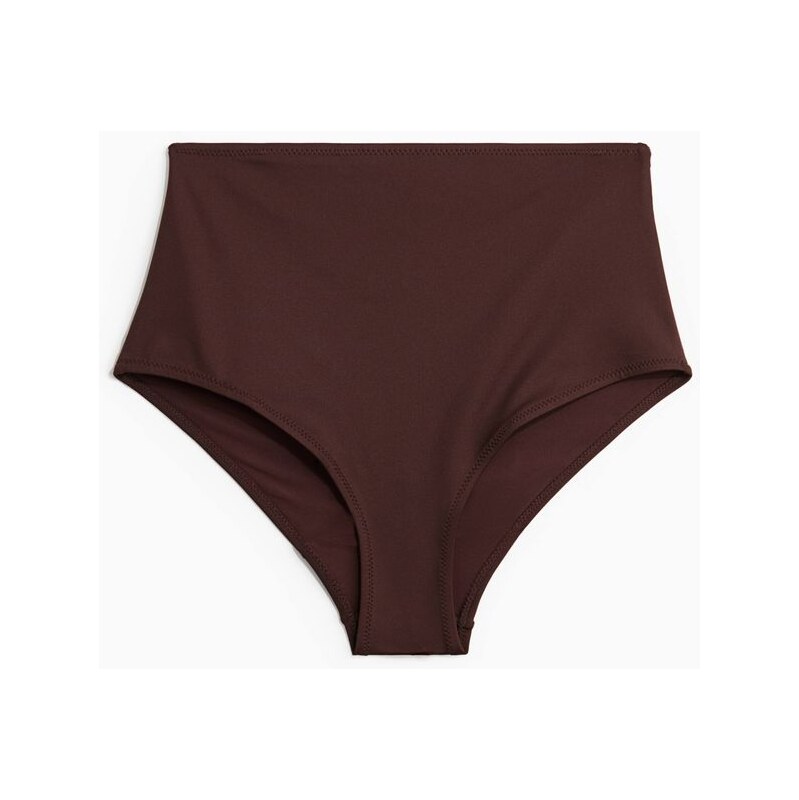 H&M - Bikinové kalhotky High Waist - hnědá 108136917