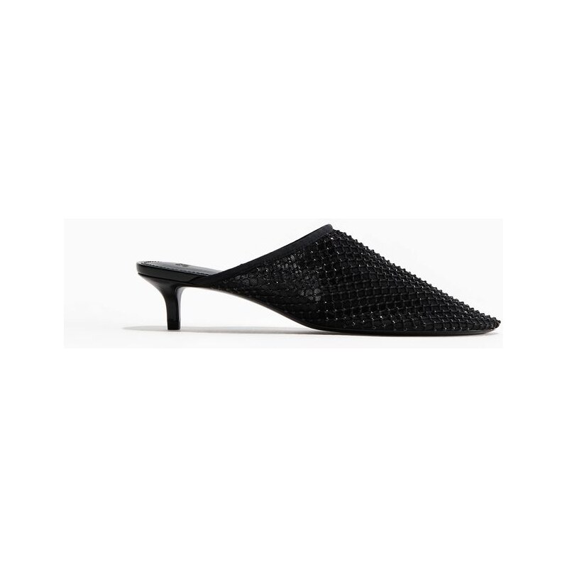 H&M - Podpatkové střevíce zesíťoviny - černá 108136980