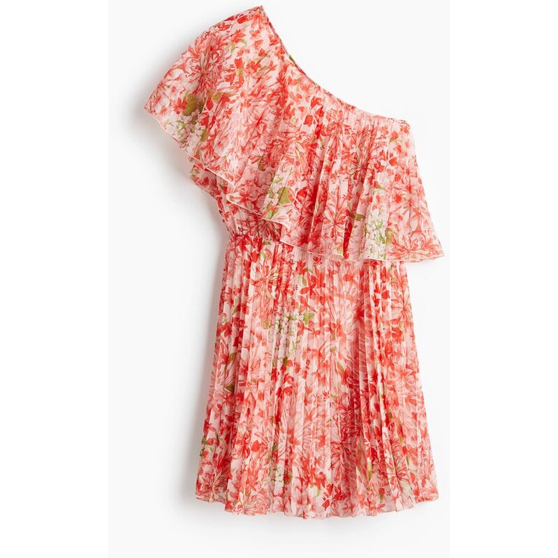 H&M - Plisované šaty odhalující rameno - oranžová 108137279
