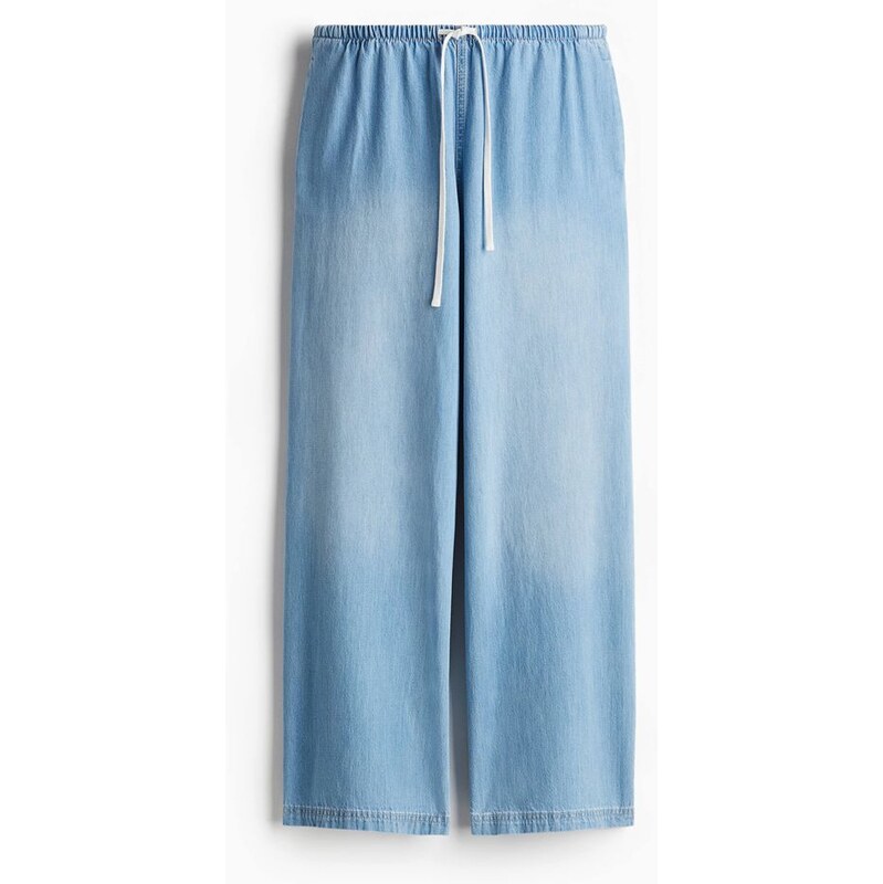 H&M - Džíny se stahovací šňůrkou - Světlý Denim Blue