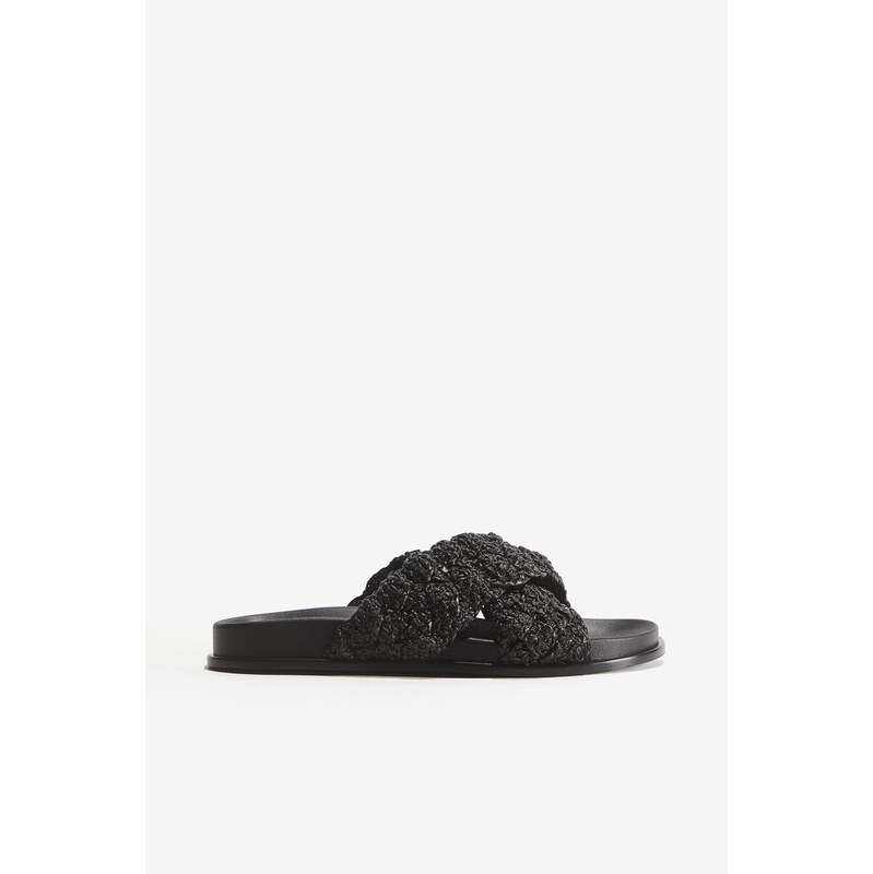 H&M - Sandálky se splétaným páskem - Černá