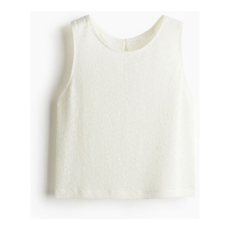 H&M - Tílko z úpletus texturou - Bílá