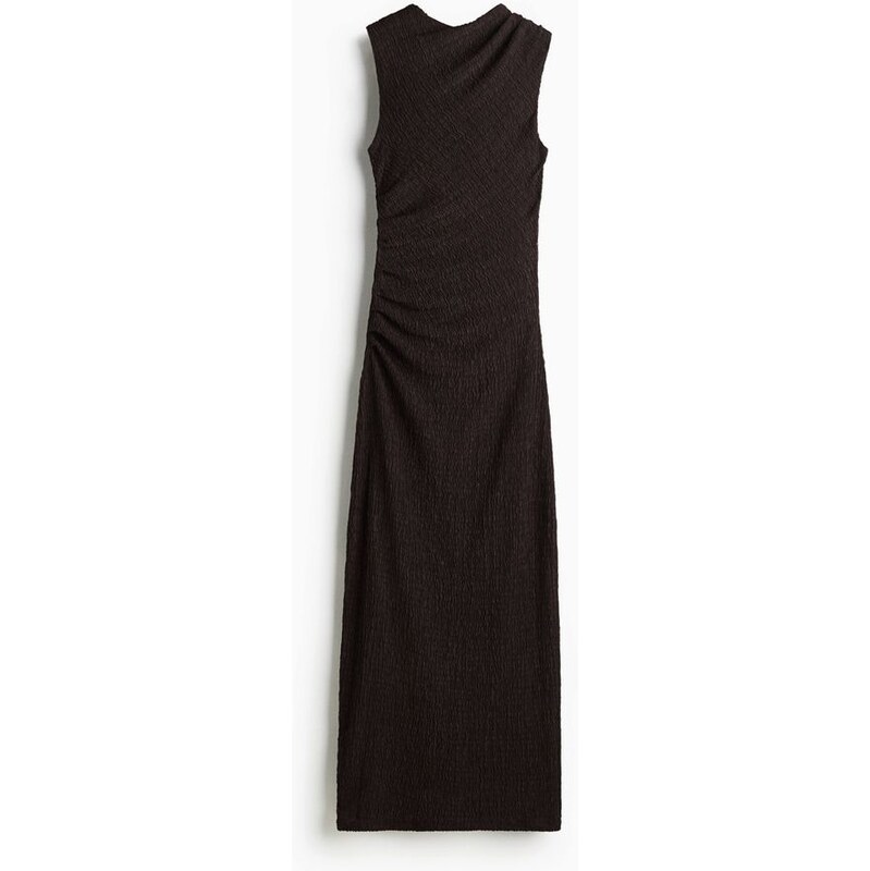 H&M - Řasené maxišaty - Tmavě Hnědá