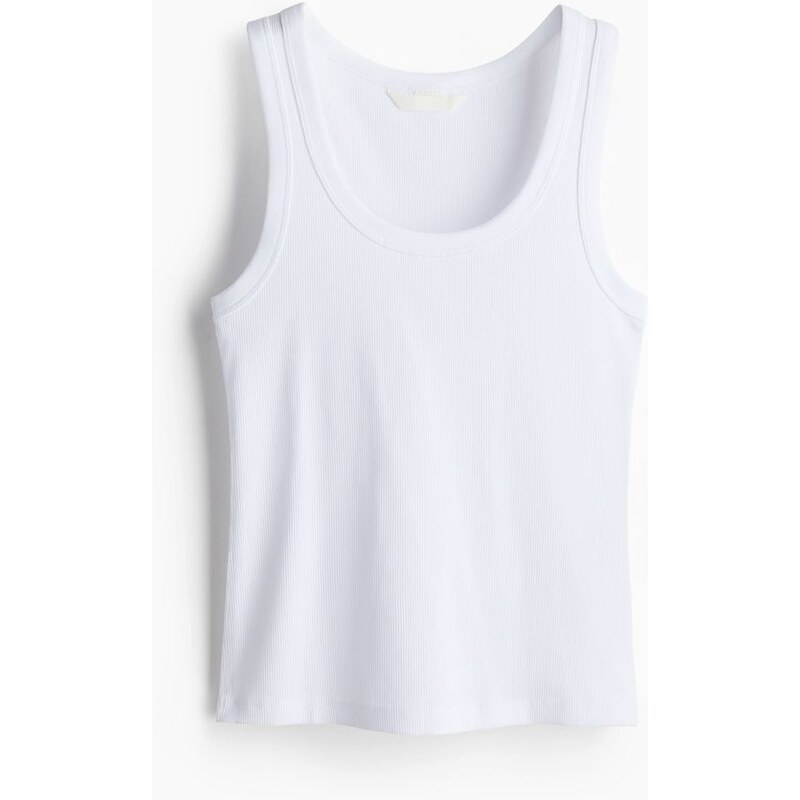 H&M - Žebrované tílko - Bílá