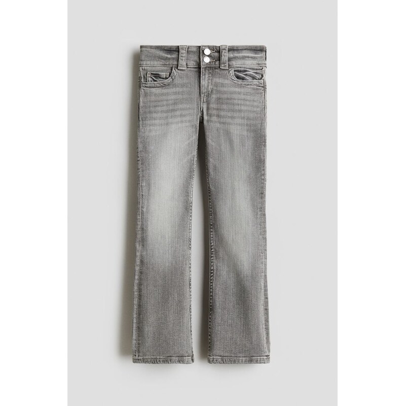 H&M - Bootcut Leg Low Jeans - šedá 108138274