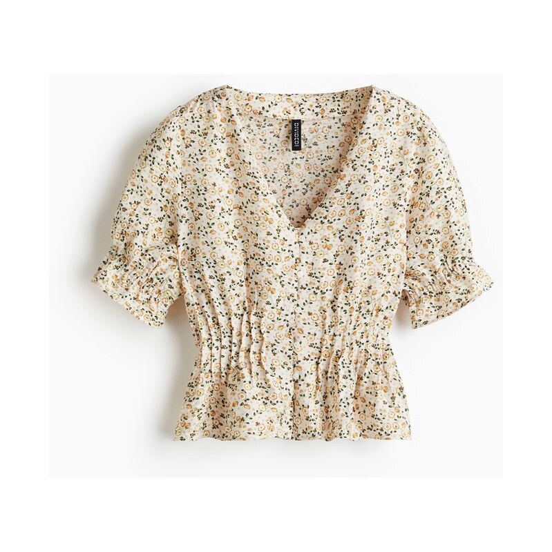 H&M - Halenka peplum - béžová 108158500