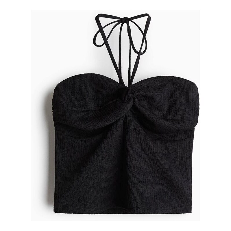 H&M - Short halterneck top - Černá
