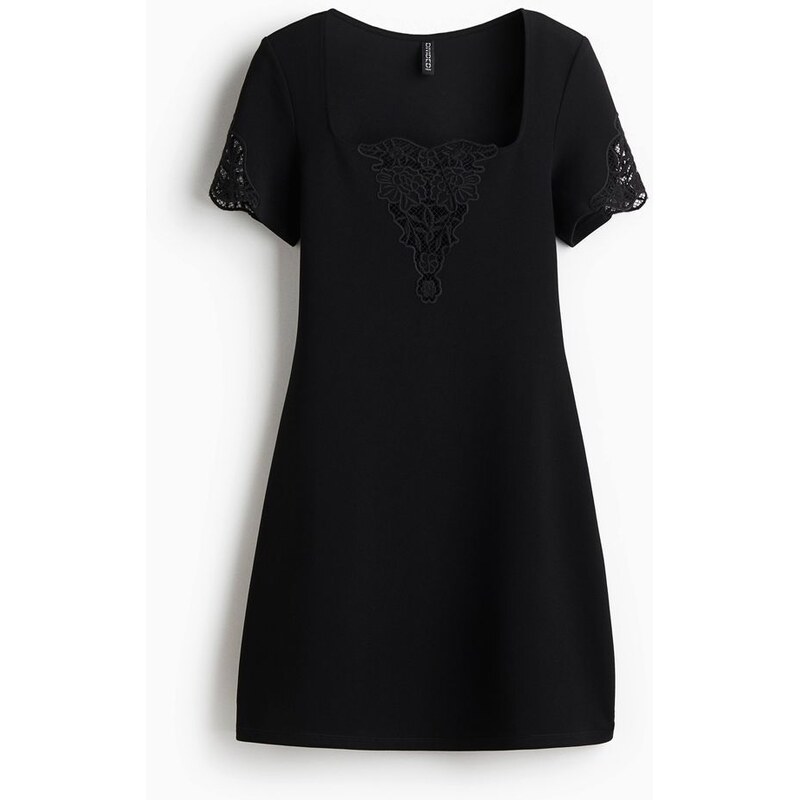 H&M - Šatys výšivkami - Černá