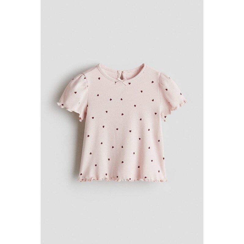 H&M - Bavlněný tops potiskem - růžová 108158677