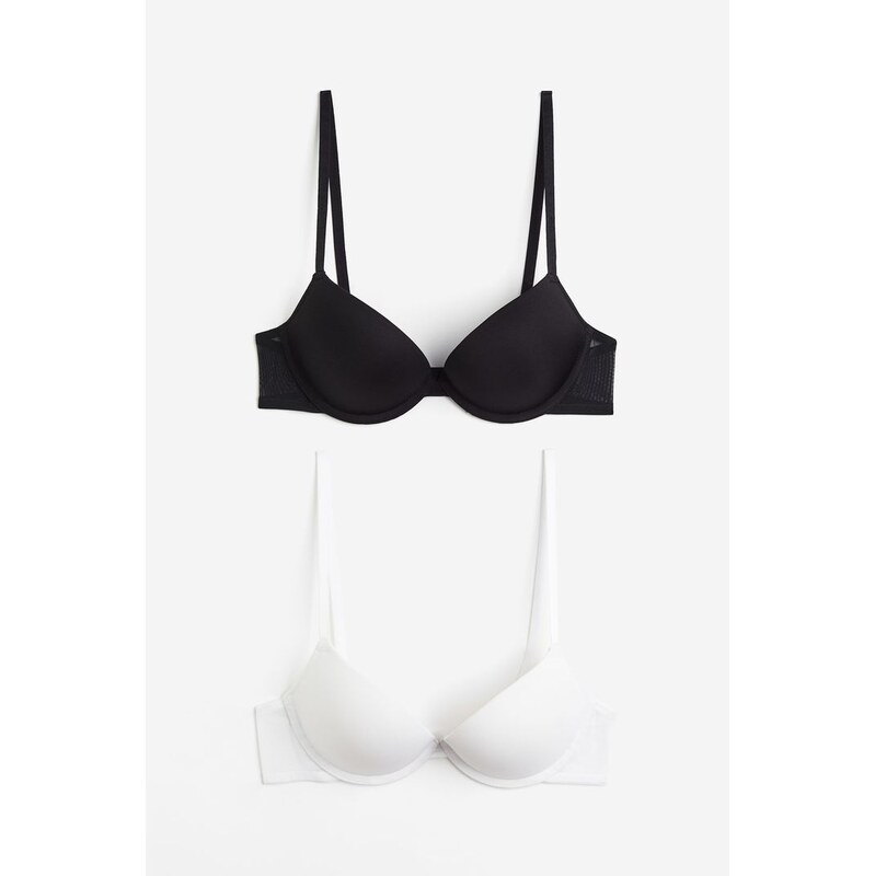 H&M - Super push-upka z mikrovlákna 2 kusy - černá 108140539