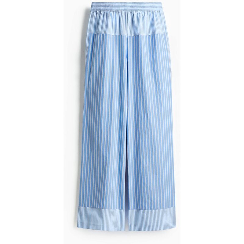 H&M - Bavlněné kalhoty Loose Fit - modrá 108140722