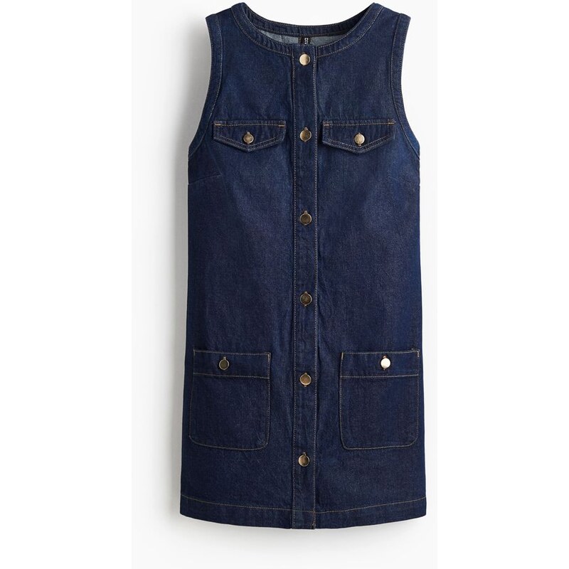 H&M - Džínové šaty bez rukávů - Tmavý Denim Blue