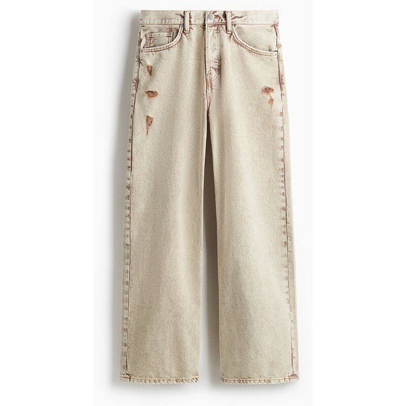 H&M - Loose Fit Jeans - béžová