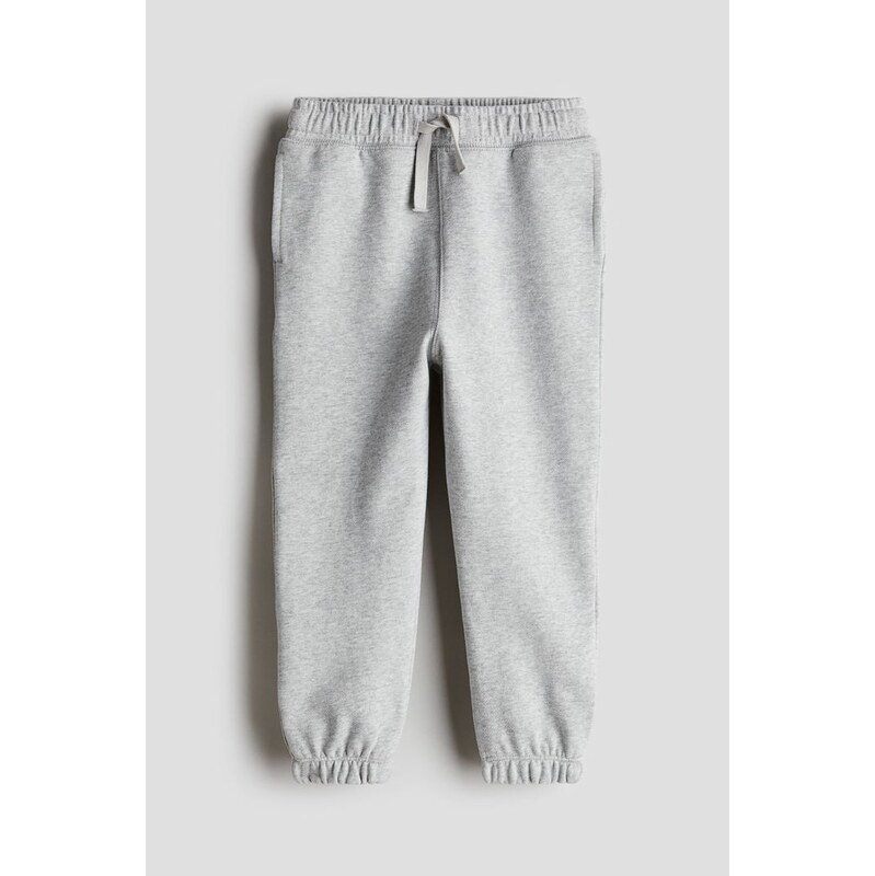 H&M - Kalhoty jogger - Světle Šedý Melír