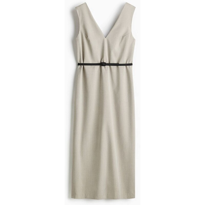 H&M - Šatys páskem - Světle Šedý Melír