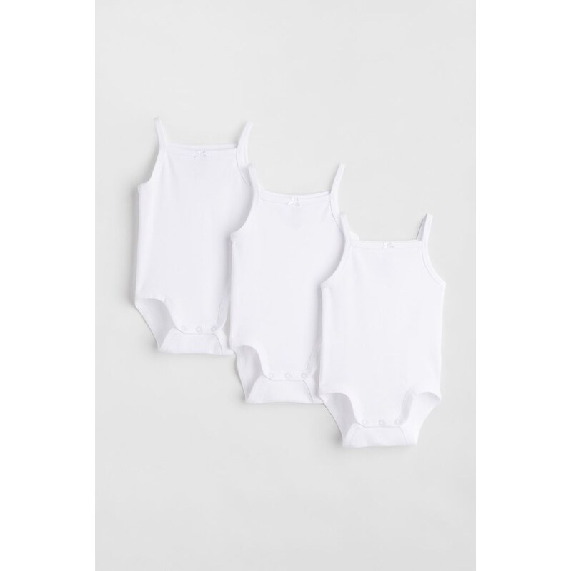 H&M - Bavlněné body: balení po 3 - Bílá