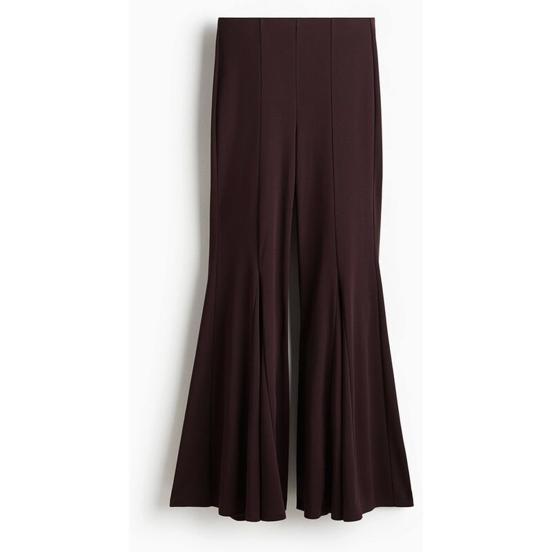 H&M - Kalhoty Flared - Vínová