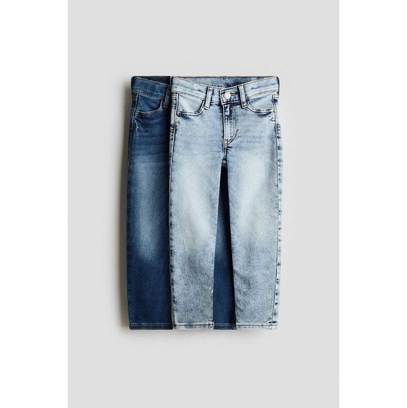 H&M - Slim Fit Jeans 2 kusy - modrá 108141342