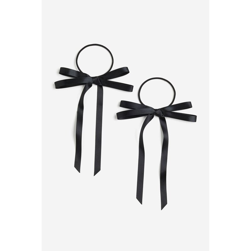 H&M - Gumičkas mašlí 2 kusy - černá 108127624