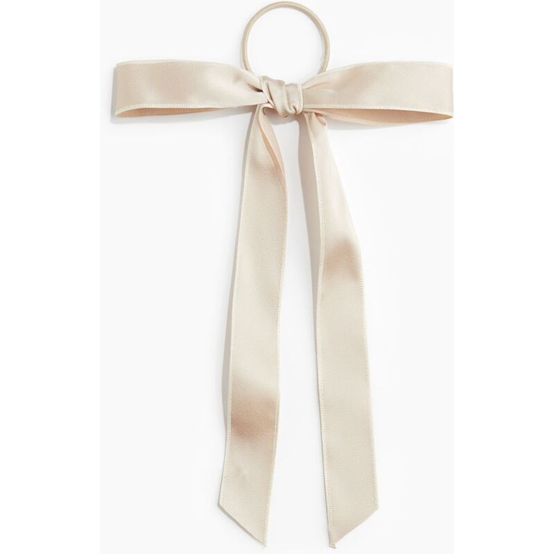H&M - Gumička do vlasů s mašlí - béžová 108128203