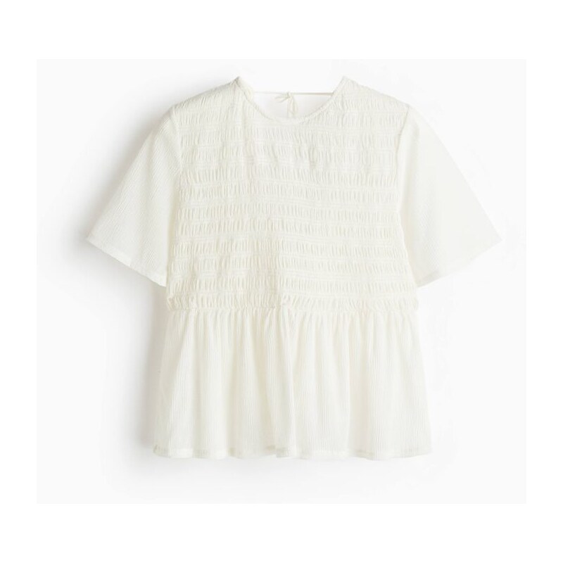 H&M - Top peplums žabkováním - Bílá