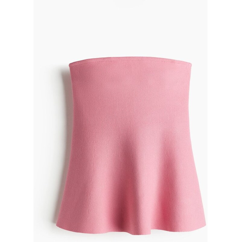 H&M - Top peplum z žakárového úpletu - růžová 108210389
