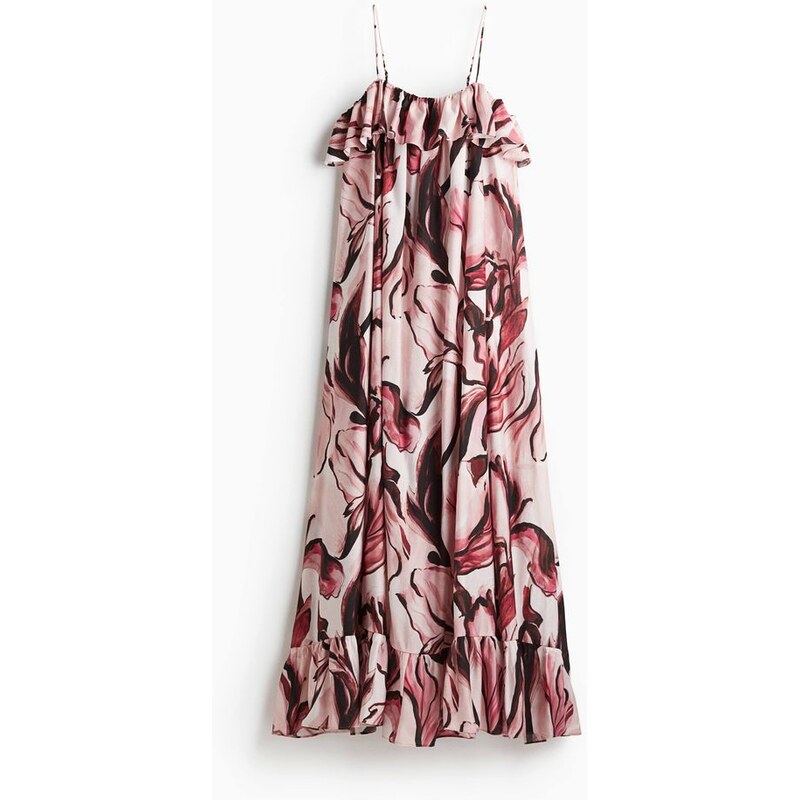 H&M - Rozšiřující se maxišaty - Světle Růžová/Květy