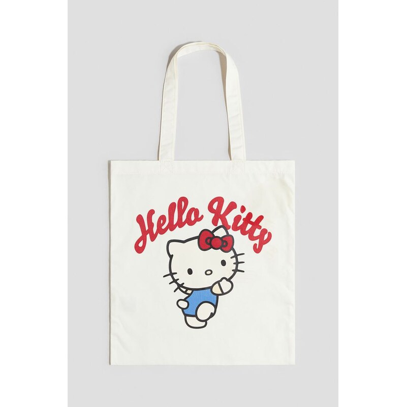 H&M - Látková taškas potiskem - Bílá/Hello Kitty